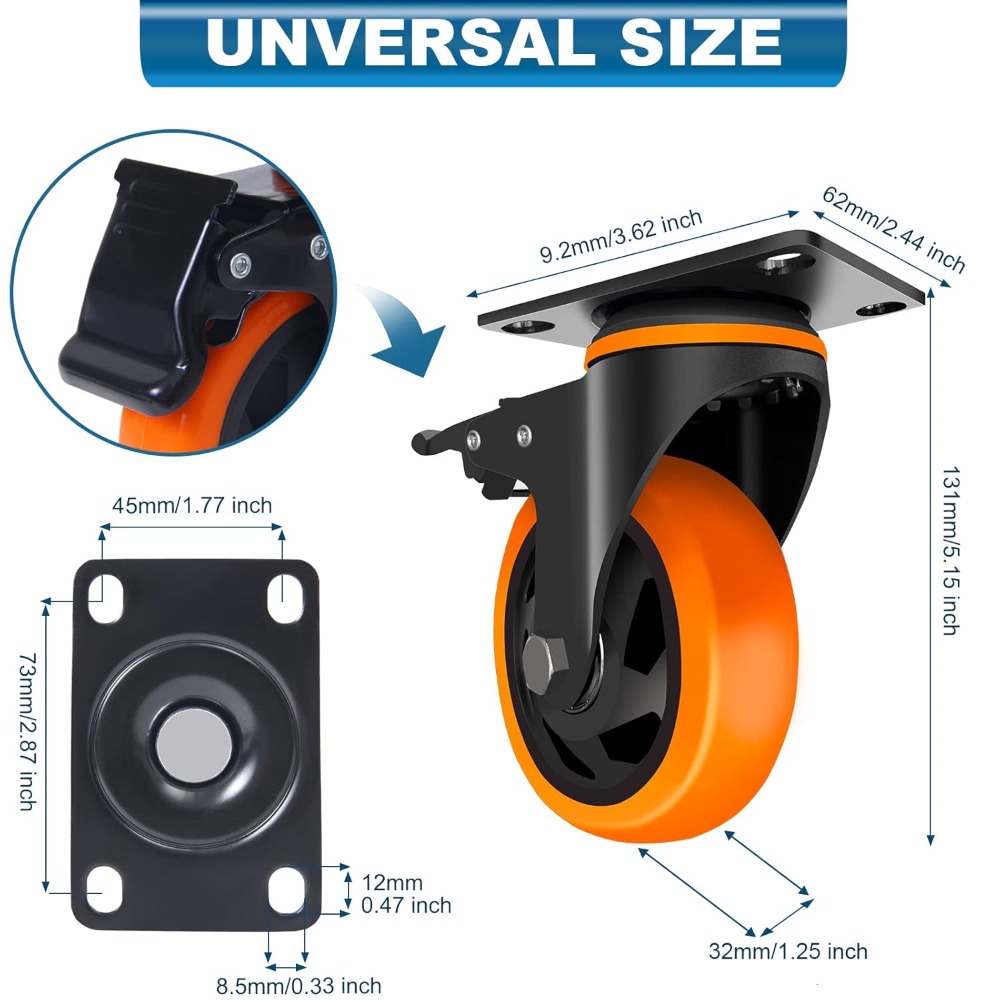 4 Inch Heavy Duty Caster Wheel – Furniture Hardware Bewertung und Preis